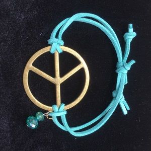 Turquoise Blue Leather Adjustable Bracelet